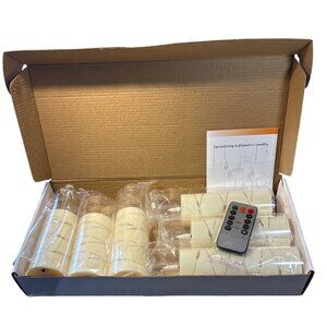 LED Pillar Candles W/ Remote Control Smart Timer Adjustable Brightness Set of 6